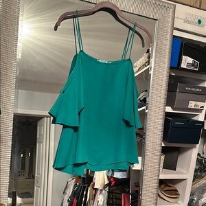Green Double Strap off the shoulder Women's Top